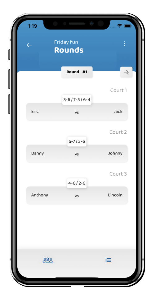 Round Robin app Rounds